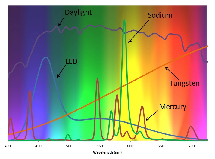Spectra of Common White Light Sources