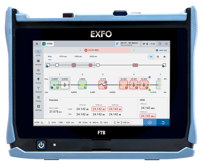 Exfo FTB Lite 735D Connected metro/PON FTTx/MDU OTDR